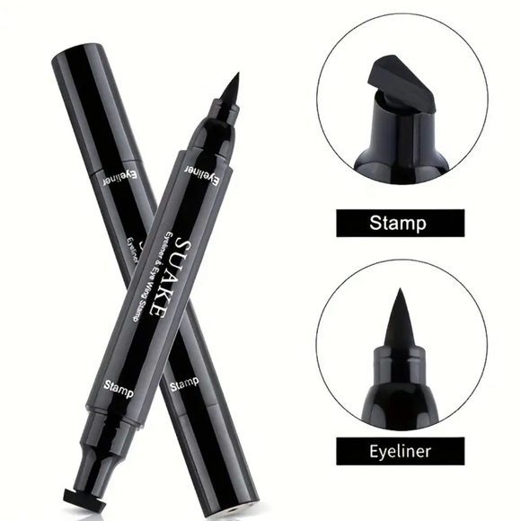 Eyeliner Stamp Pen, Double Headed Waterproof And Fast Drying - Picture 2 of 4